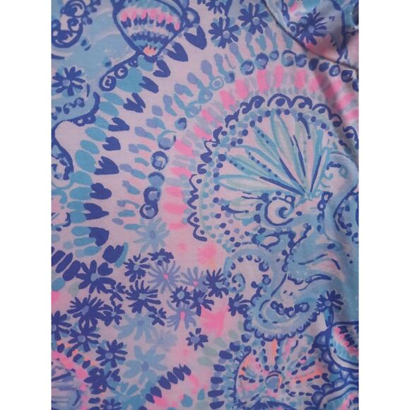 Lilly Pulitzer Easley V-Neck Knit Dress Blue Shell Print Women’s Large - Picture 6 of 8